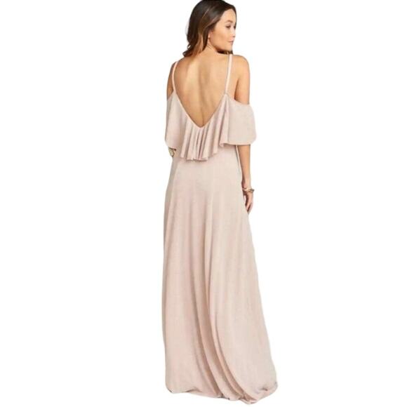 NWT SMYMM Renee Ruffle Blush Pink Special Occasion Maxi Dress XS ★DISCONTINUED★ - Picture 2 of 15